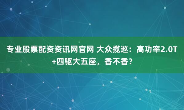 专业股票配资资讯网官网 大众揽巡：高功率2.0T+四驱大五座，香不香？