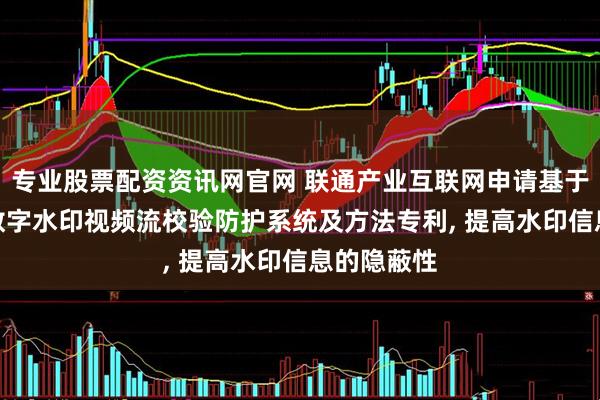 专业股票配资资讯网官网 联通产业互联网申请基于DCT域的数字水印视频流校验防护系统及方法专利, 提高水印信息的隐蔽性