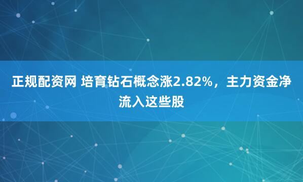 正规配资网 培育钻石概念涨2.82%，主力资金净流入这些股